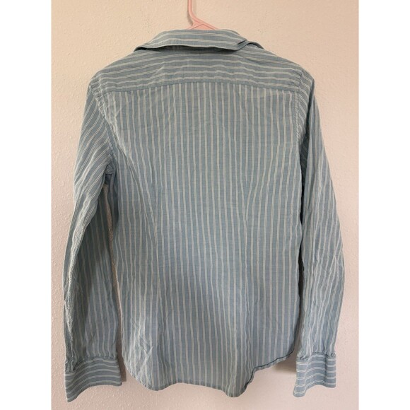 Ralph Lauren vintage 90s ruffle button down shirt blouse Peasant Royal Medium - Picture 5 of 8